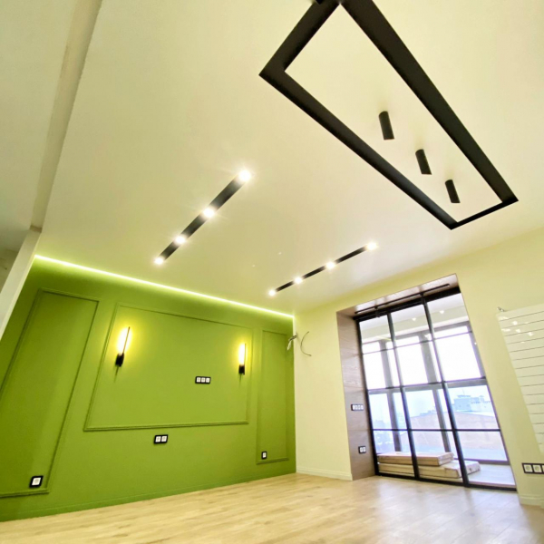 Фото тканевого натяжного потолка